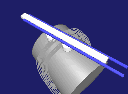 Cylindrical cam with a following slider that does not move parallel to X 