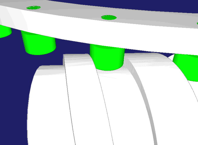 Cylindrical indexing cam with constant gearing ratio and servo drive, including profile retraction for freecutting the entry and exit regions of the rollers